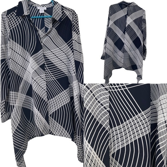 Carmen Marc Valvo handkerchief hem Coverup/Blouse - Picture 1 of 6